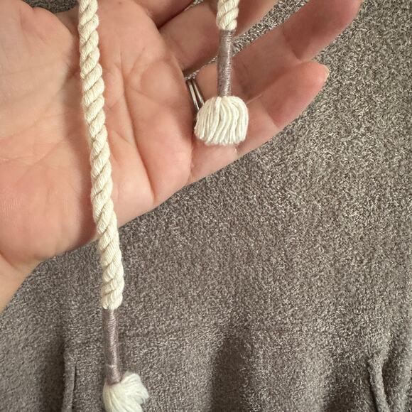 YOUNG FABULOUS & BROKE | Taupe Ultra Soft Plush Knit Hoodie Sweater  Extra Small - Picture 5 of 6